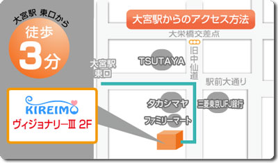 キレイモ大宮東口店の地図（マップ）