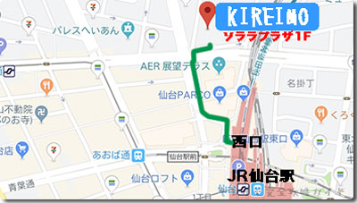 キレイモ仙台駅前店の地図（マップ）