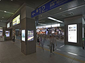 キレイモ岡山店へのアクセス詳細（JR岡山駅改札付近）